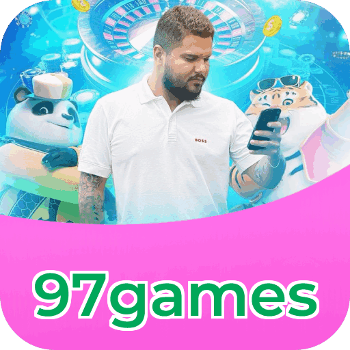 Interface do aplicativo 97games mostrando jogos disponíveis no iOS e Android